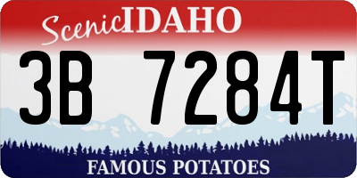 ID license plate 3B7284T