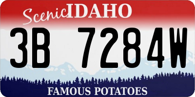 ID license plate 3B7284W