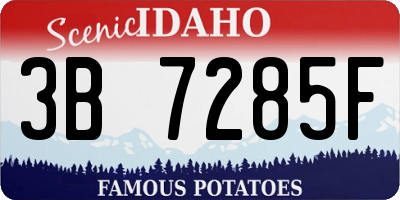 ID license plate 3B7285F