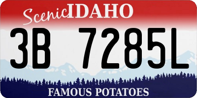 ID license plate 3B7285L