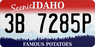 ID license plate 3B7285P
