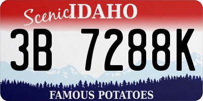 ID license plate 3B7288K