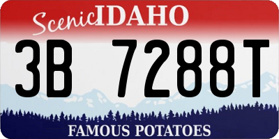 ID license plate 3B7288T