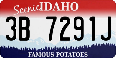 ID license plate 3B7291J