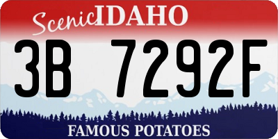 ID license plate 3B7292F