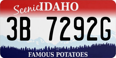 ID license plate 3B7292G