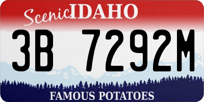 ID license plate 3B7292M