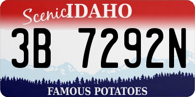ID license plate 3B7292N