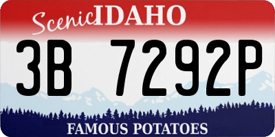 ID license plate 3B7292P