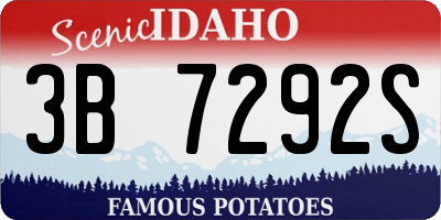 ID license plate 3B7292S