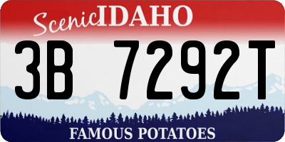 ID license plate 3B7292T