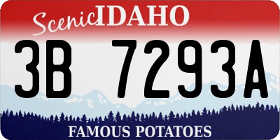 ID license plate 3B7293A