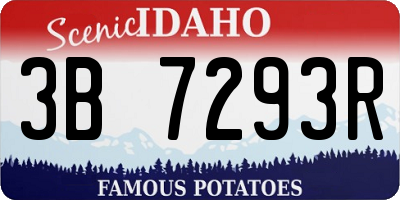ID license plate 3B7293R