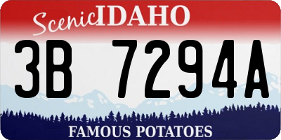 ID license plate 3B7294A