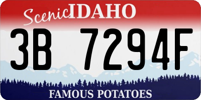 ID license plate 3B7294F