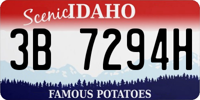 ID license plate 3B7294H