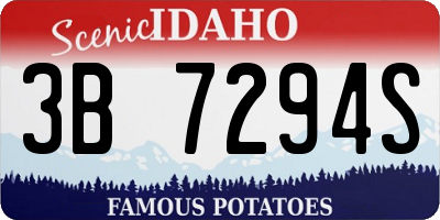 ID license plate 3B7294S