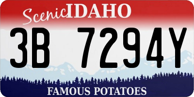 ID license plate 3B7294Y