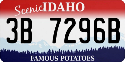 ID license plate 3B7296B