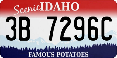 ID license plate 3B7296C