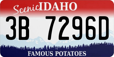 ID license plate 3B7296D