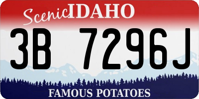 ID license plate 3B7296J