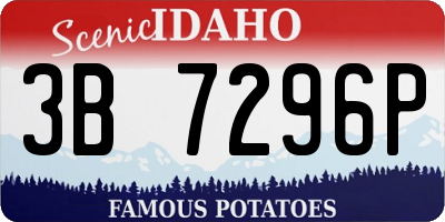ID license plate 3B7296P