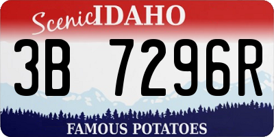 ID license plate 3B7296R