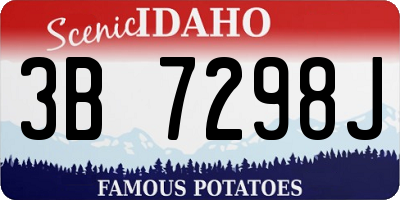 ID license plate 3B7298J