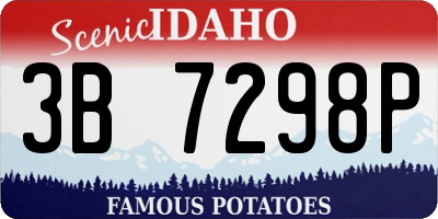 ID license plate 3B7298P