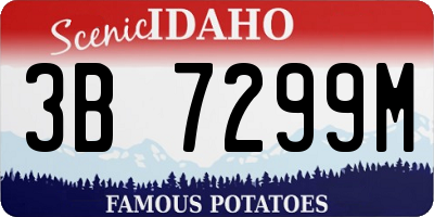 ID license plate 3B7299M