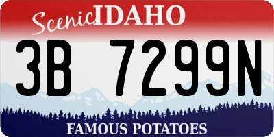 ID license plate 3B7299N