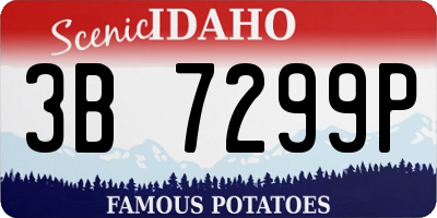 ID license plate 3B7299P