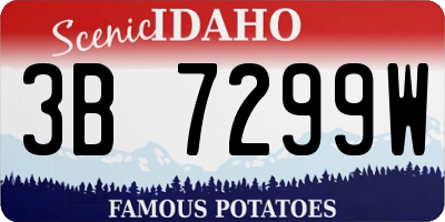 ID license plate 3B7299W