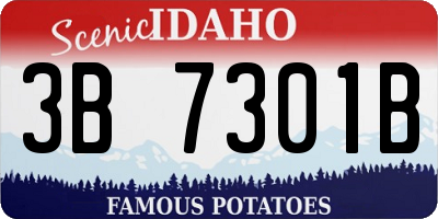 ID license plate 3B7301B