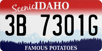 ID license plate 3B7301G
