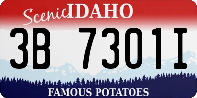 ID license plate 3B7301I