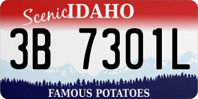 ID license plate 3B7301L
