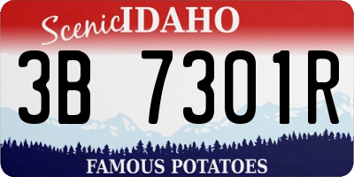 ID license plate 3B7301R