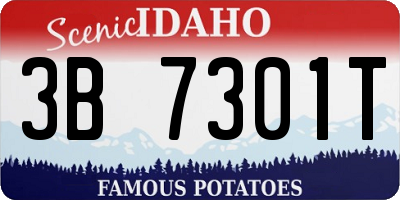 ID license plate 3B7301T