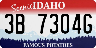 ID license plate 3B7304G