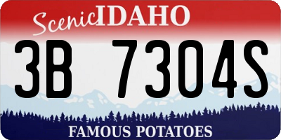 ID license plate 3B7304S