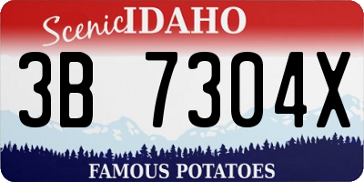 ID license plate 3B7304X