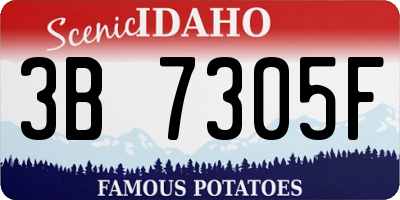 ID license plate 3B7305F