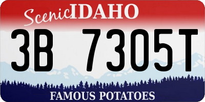 ID license plate 3B7305T
