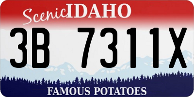 ID license plate 3B7311X