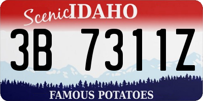 ID license plate 3B7311Z