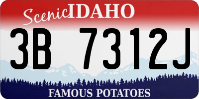 ID license plate 3B7312J