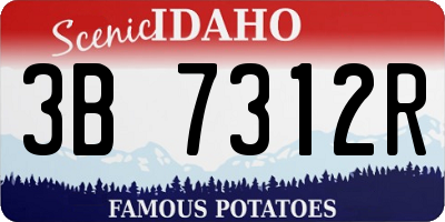 ID license plate 3B7312R