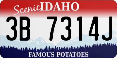 ID license plate 3B7314J